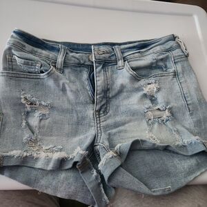 SO Light Blue Distressed Jean Shorts